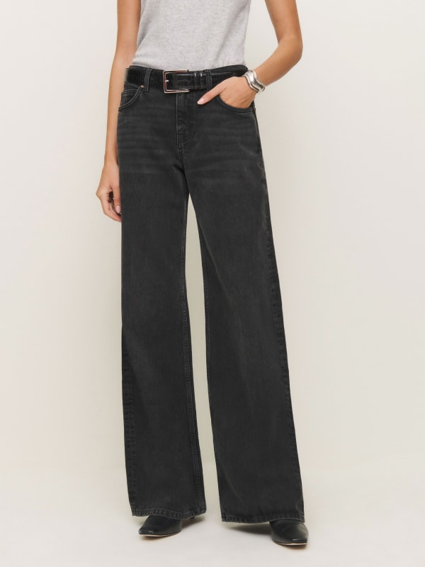 Cary Low Rise Slouchy Wide Leg Jeans - Summit